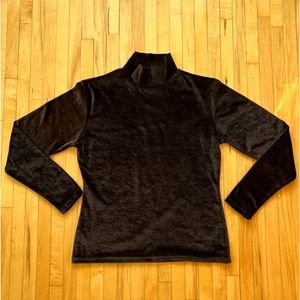 Vintage By Design Brown Velvet Turtleneck Top Size Small